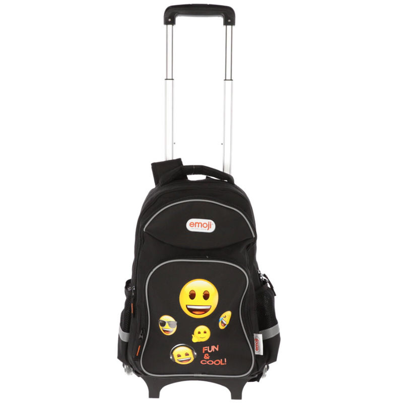 Ghiozdan troller, imprimeu Emoji, clasele I-IV, captusit, mesh, spate buretat, inaltime 42 cm - imagine 5